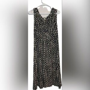 Kenneth Cole Women Sz 3X Sleeveless Black & Tan Geometric Print Career